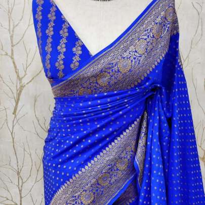 Banarasi Semi Silk Blue Saree 